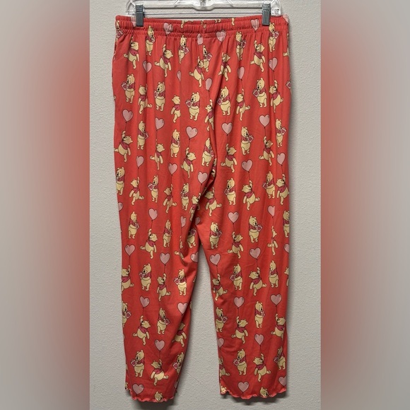 Winnie the Pooh GrayPeach Coral Short Sleeve & Pant Pajama Set Sz Large Disney - Picture 6 of 10